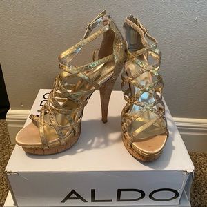 ALDO gold 5” heels